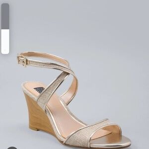 White House Black Market Kaylee Biscotti Wedge Heels *New With Tags* Sz 7M